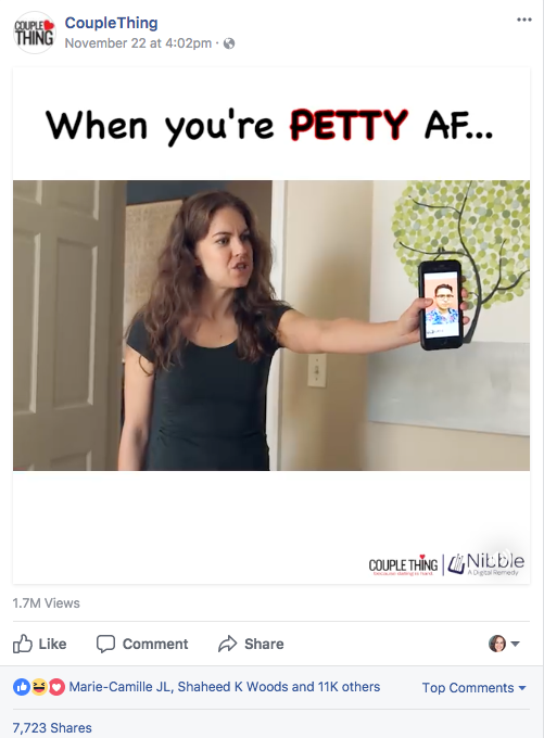 CoupleThing Video got over 1.5 million views on Facebook