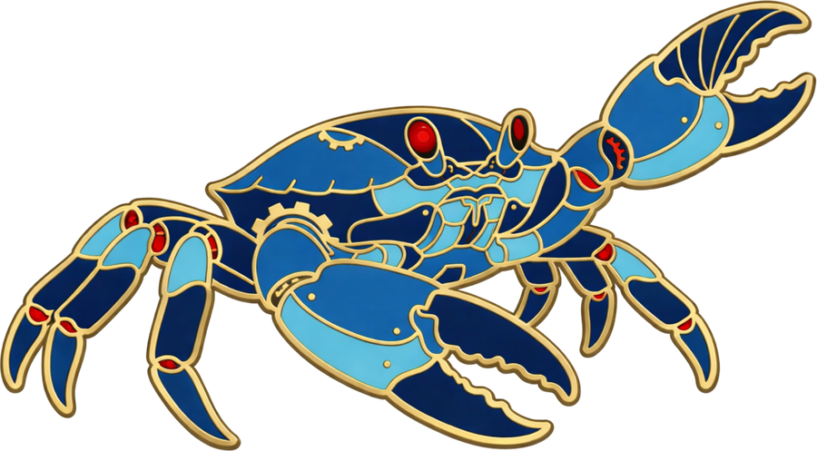 Blue Crab Division crest, facing the Red Cardinal