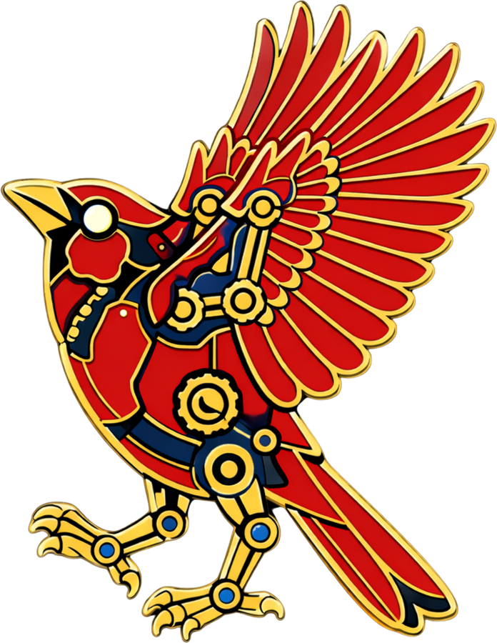 Red Cardinal Division crest, facing the Blue Crab