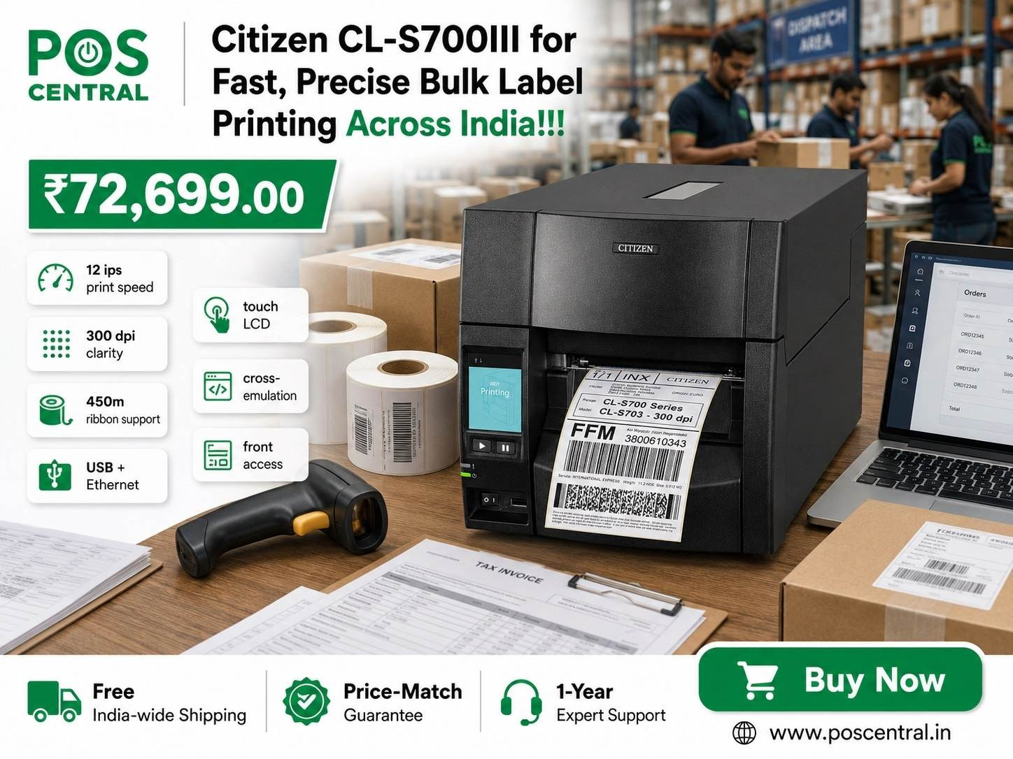 CL-S700III Printer for Reliable Industrial Labelling in India