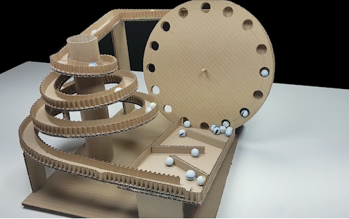 (3) How to make marble automatic Run machine for cardboard, racing circuit for marbles - Y