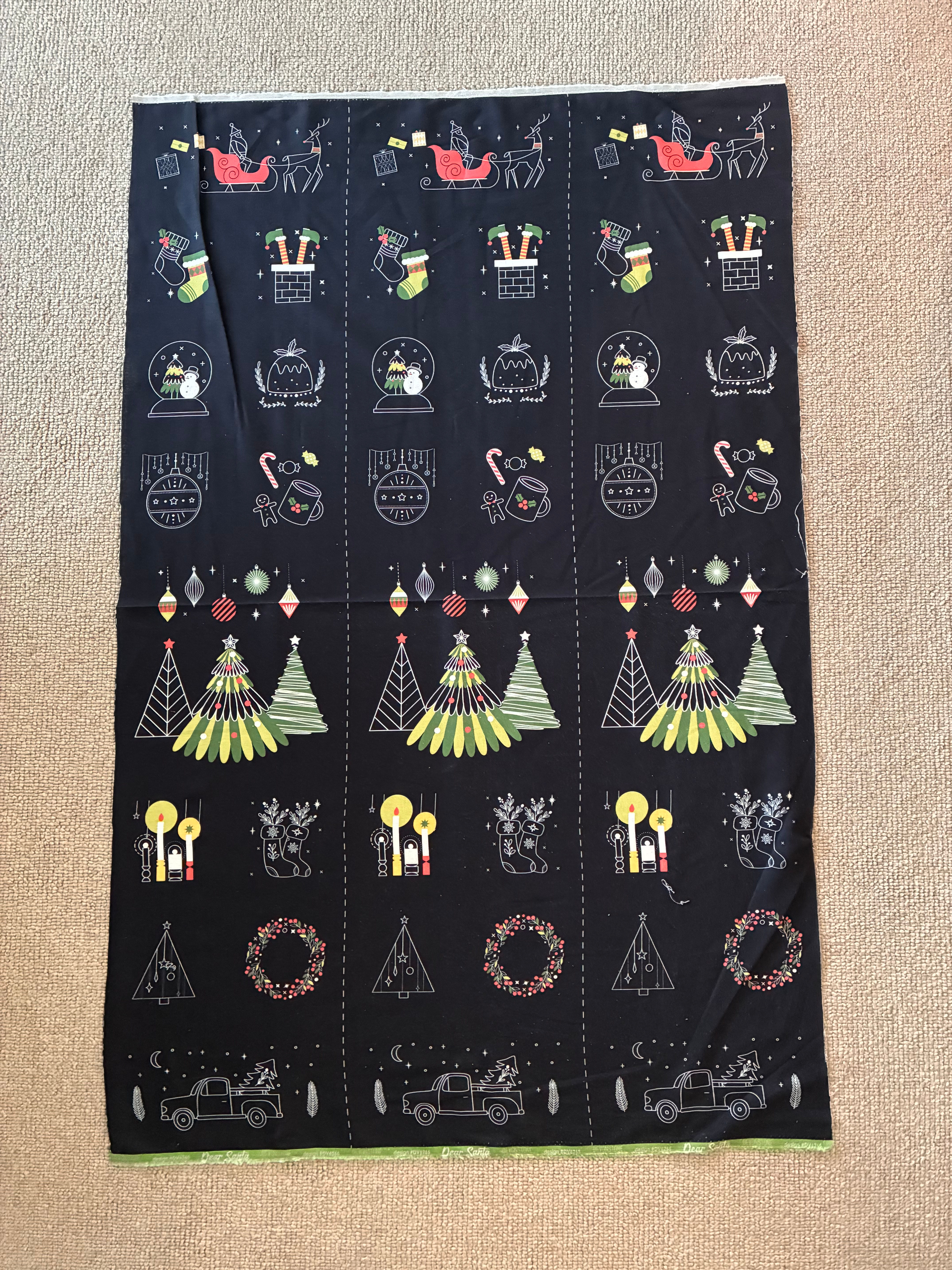 90cm Christmas Linen Panel