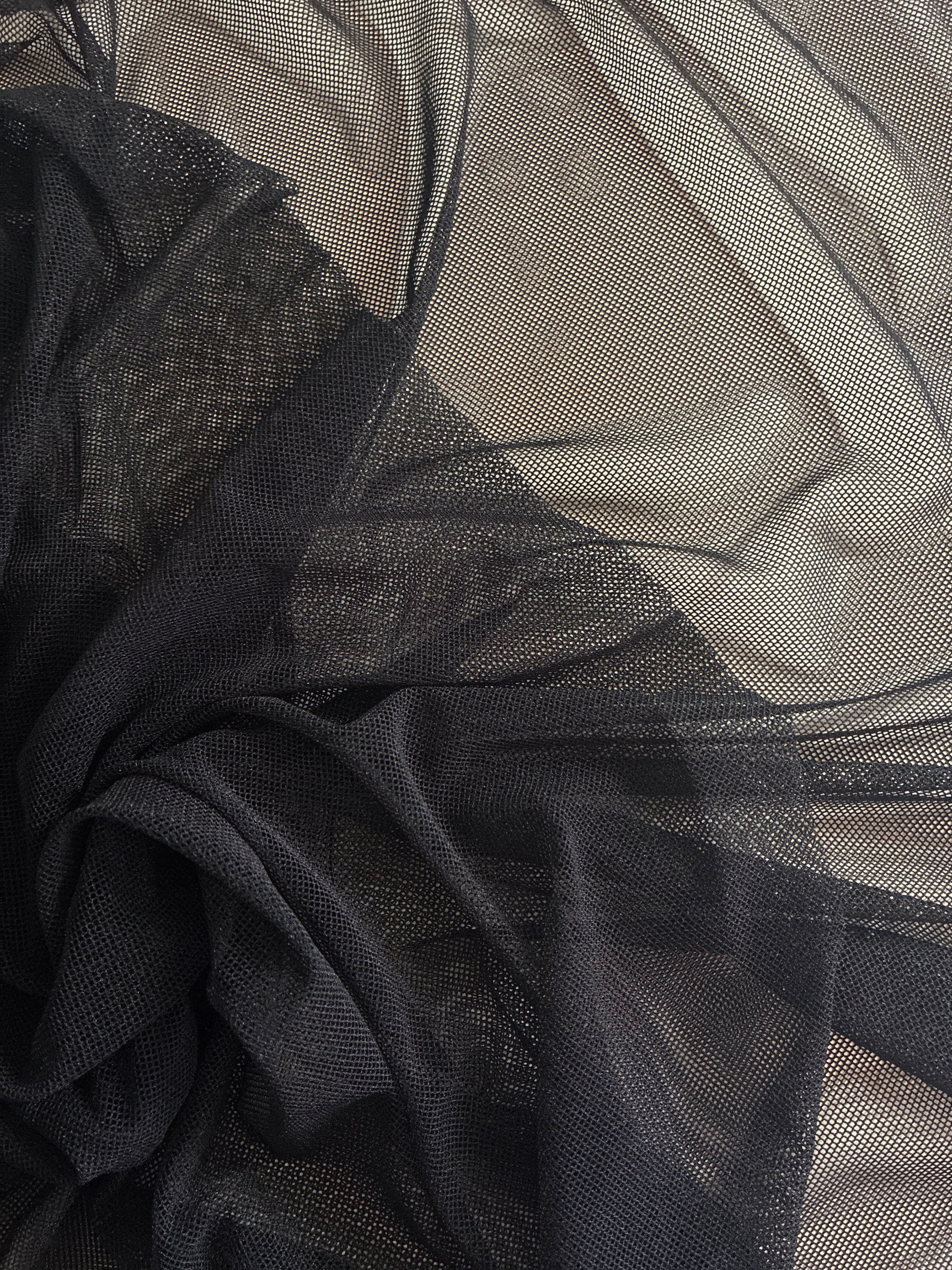 1mt Black Soft Stretch Mesh