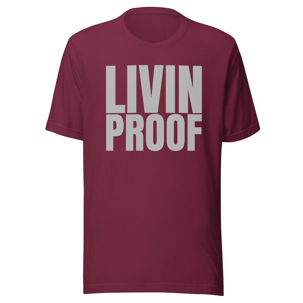 Thumbnail: Unisex t-shirt "LIVIN PROOF"