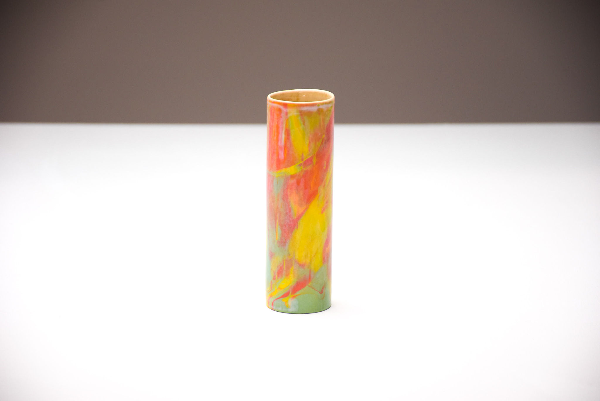 No. CA21 SGW Lab Marbled Cylinder Vase Medium