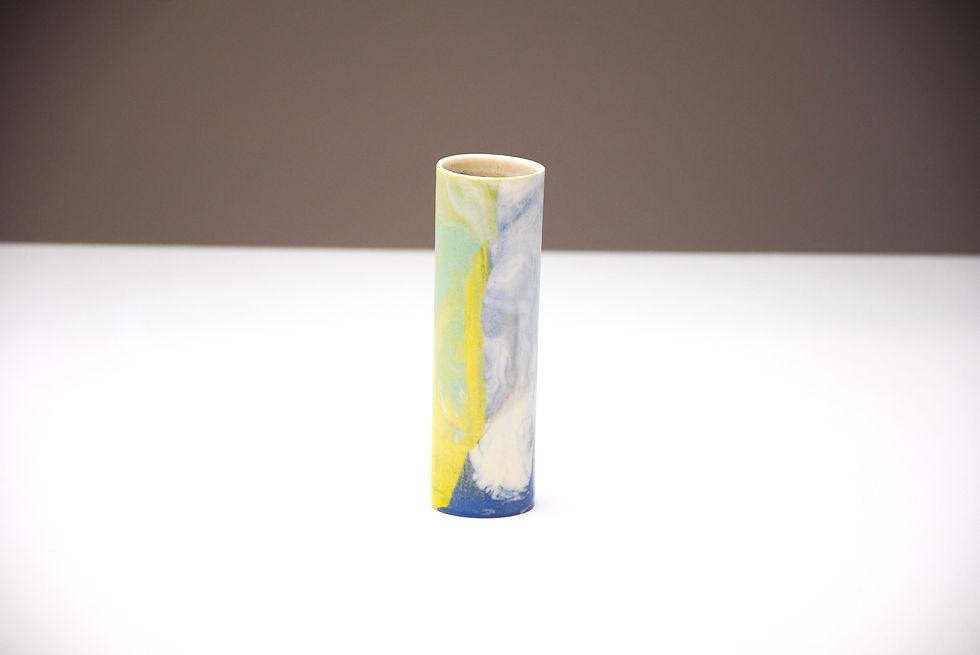 Thumbnail: No. CA30 SGW Lab Marbled Cylinder Vase Medium