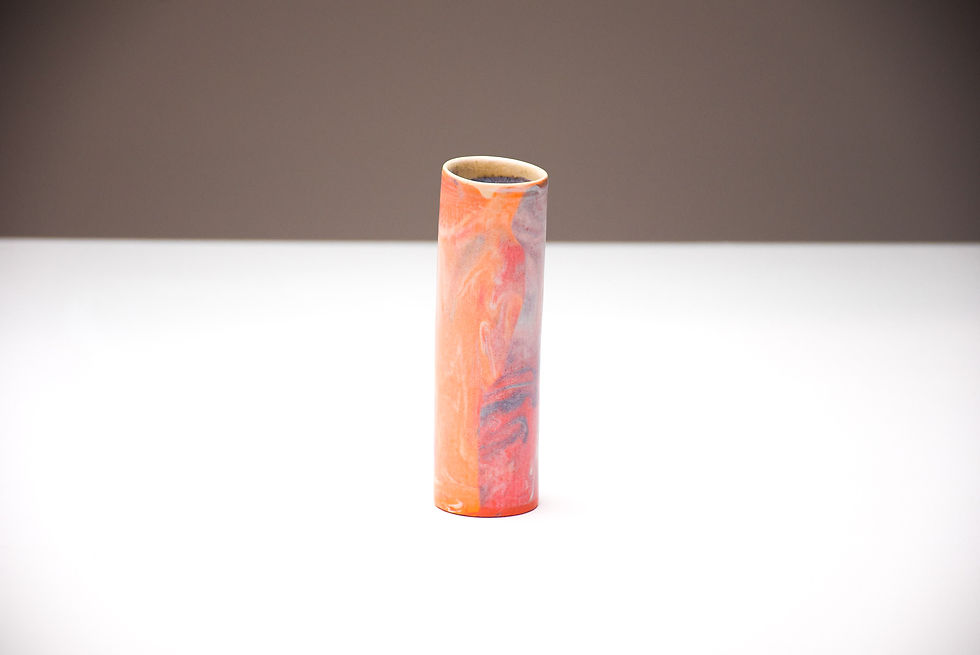 Thumbnail: No. CA26 SGW Lab Marbled Cylinder Vase Medium