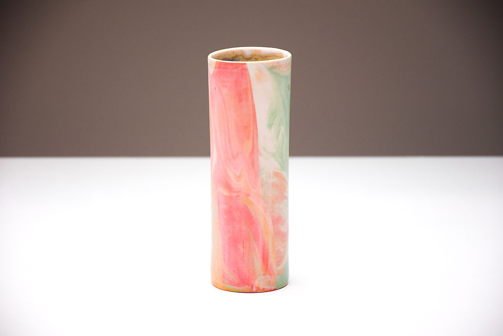 Thumbnail: No. CA12 SGW Lab Marbled Cylinder Vase Large
