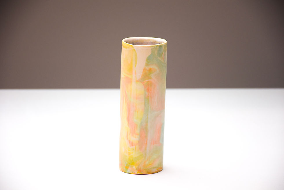 Thumbnail: No. CA15 SGW Lab Marbled Cylinder Vase Large