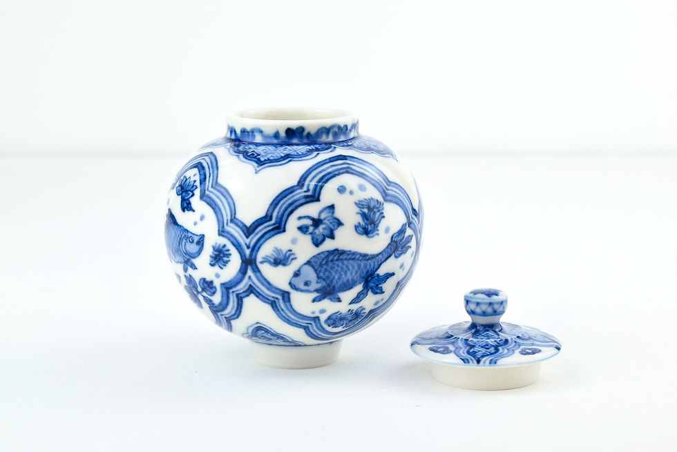 Thumbnail: P16 Miyu Kurihara × Yuta Segawa "Four fish"Pot & Cover Extra Lage