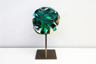 Back view
Carmen, contemporary sculpture exploring memory and transformation through recycled feathers, 2023.