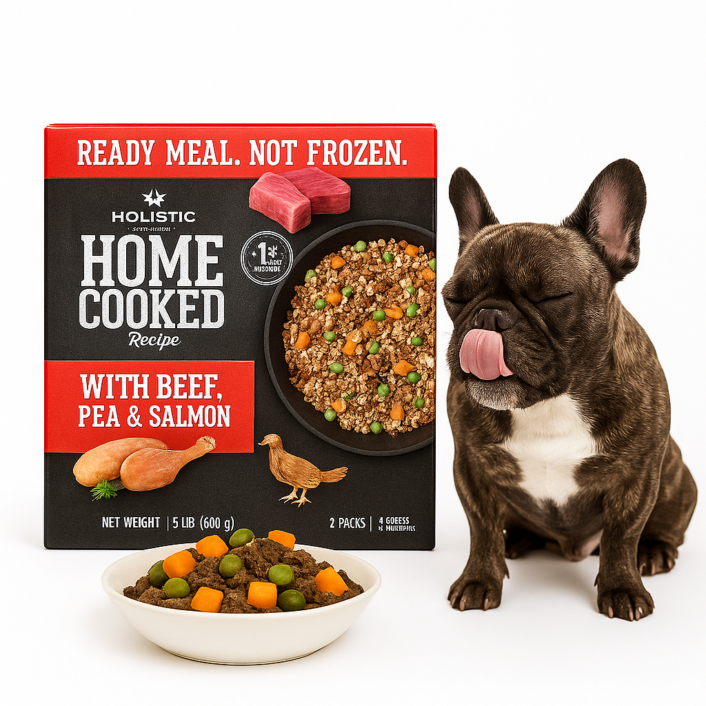 אבסולט הוליסטיק - מזון טבעי לכלבים בקר אפונה וסלמון 375 גרם Absolute Holistic