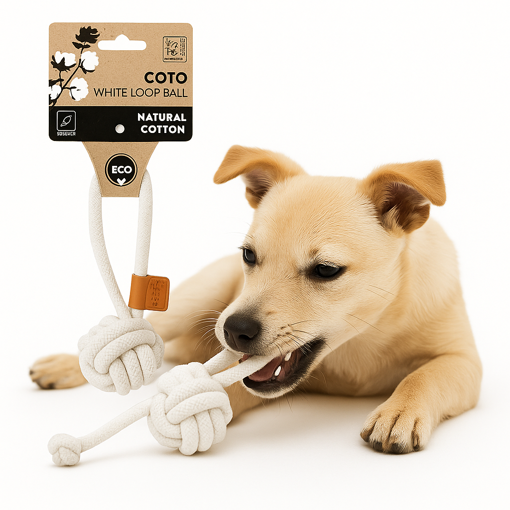 קוטו - לולאה וכדור לבנים 6.5ס"מ/8 ס"מ למשחק וטיפול שיניים
