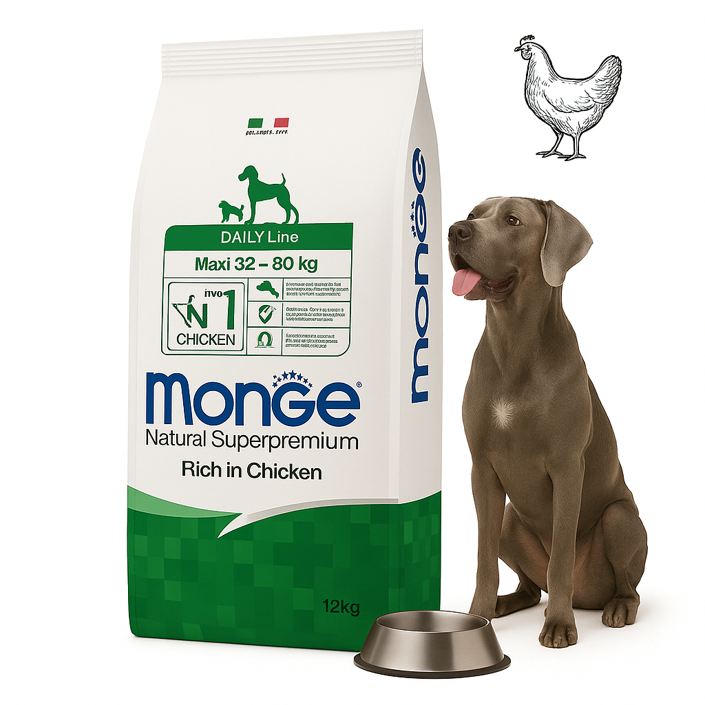 מונג' - 12 ק"ג בוגרים מקסי בטעם עוף Monge