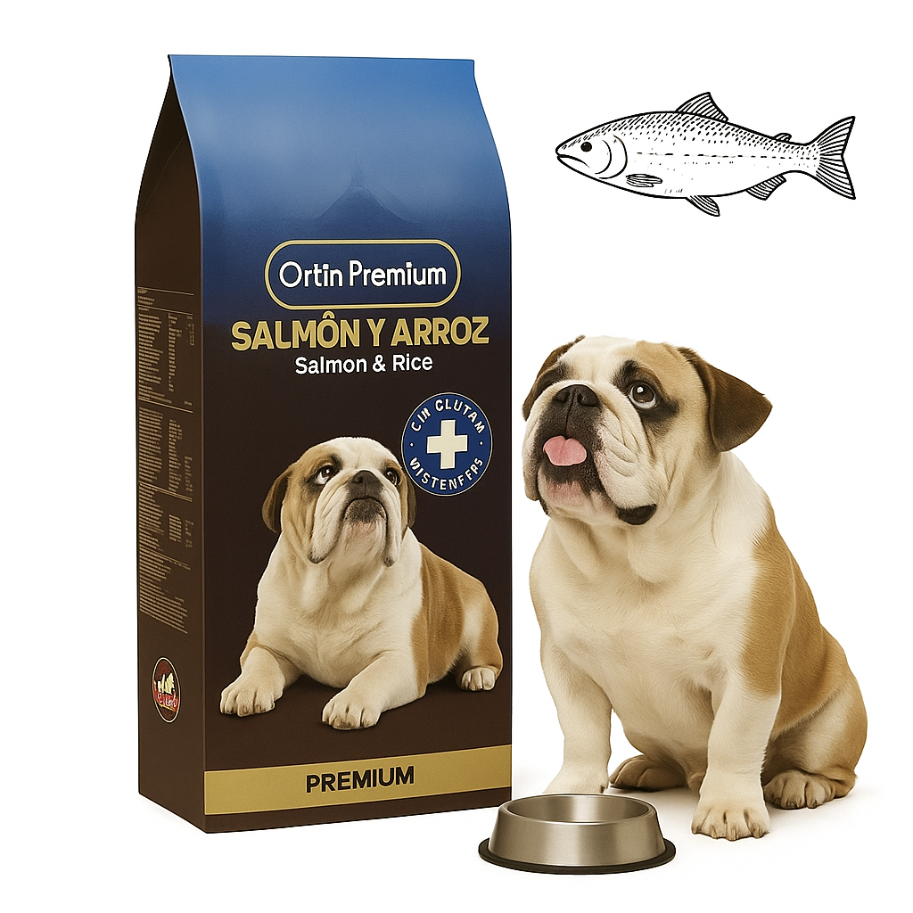 אורטין פרמיום - סלמון ואורז לכלבים בוגרים 3ק"ג | 15ק"ג ORTIN PREMIUM