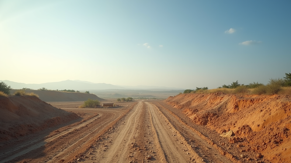Wide angle view of cleared land ready for construction