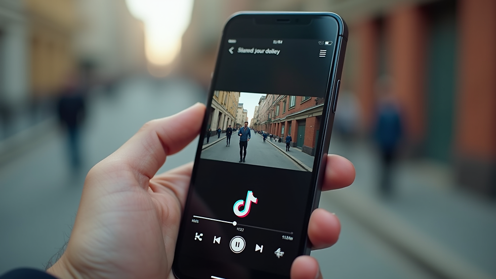 Close-up view of a smartphone showing a TikTok video featuring a product demonstration