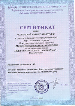 Сертификат 1 тур (10участн.) Мечтай, Исследуй, Размышляй!
