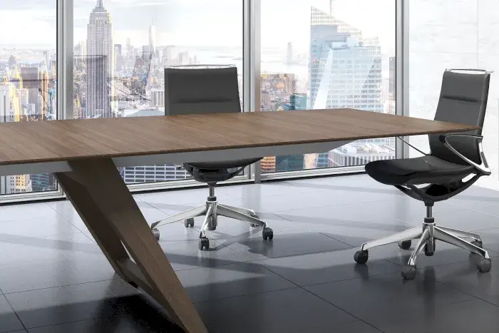 The minimalist style, with its slender lines and neutral colors, makes the meeting space feel more professional, sophisticated, and modern.