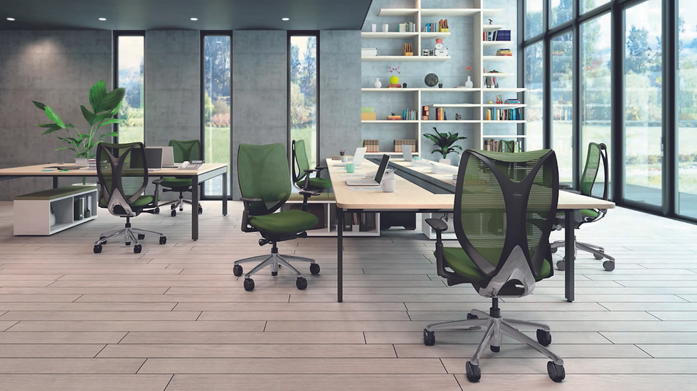 The Sabrina Standard chair stands out with its distinctive curved backrest design.