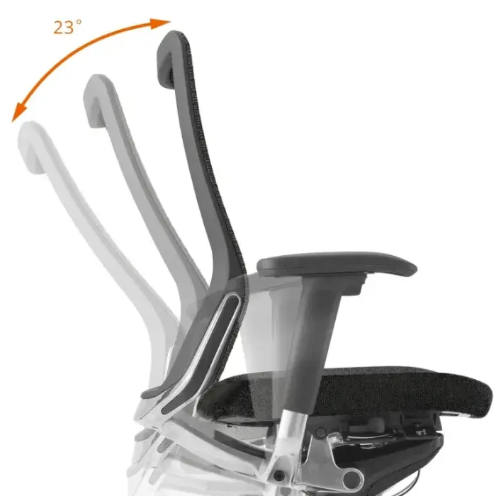 The Choral’s flexible backrest adjustment helps reduce spinal stress, supporting both resting and focused working postures.