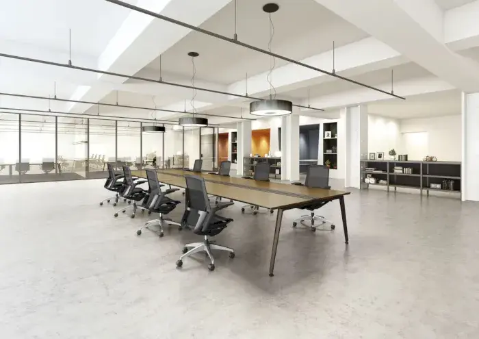 Precede meeting tables score points with their sophisticated design, emphasizing modern elegance and optimizing connectivity thanks to their smart cable management system.