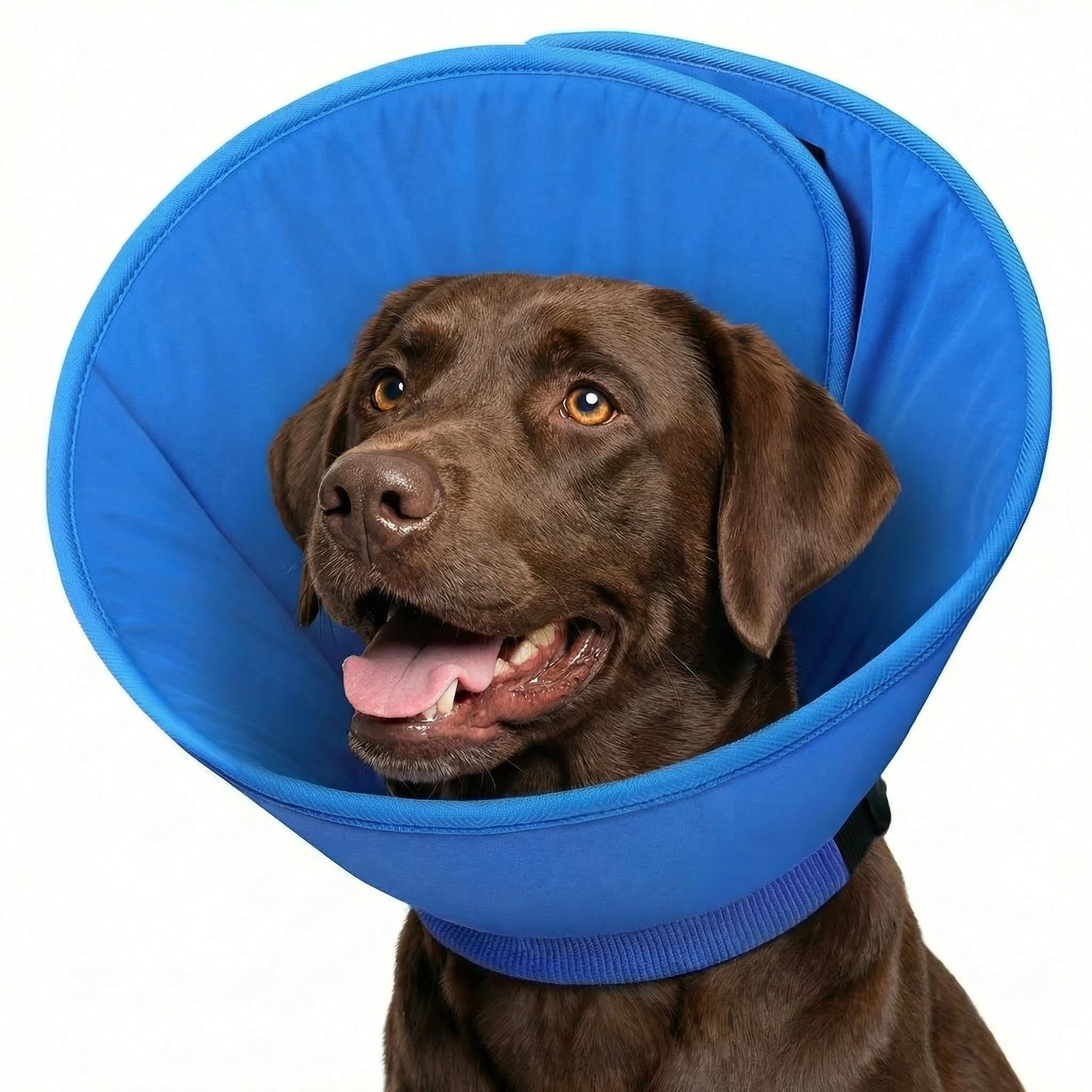 SUNFURA Soft Dog Cone Collar Blue – Comfortable Recovery – Large