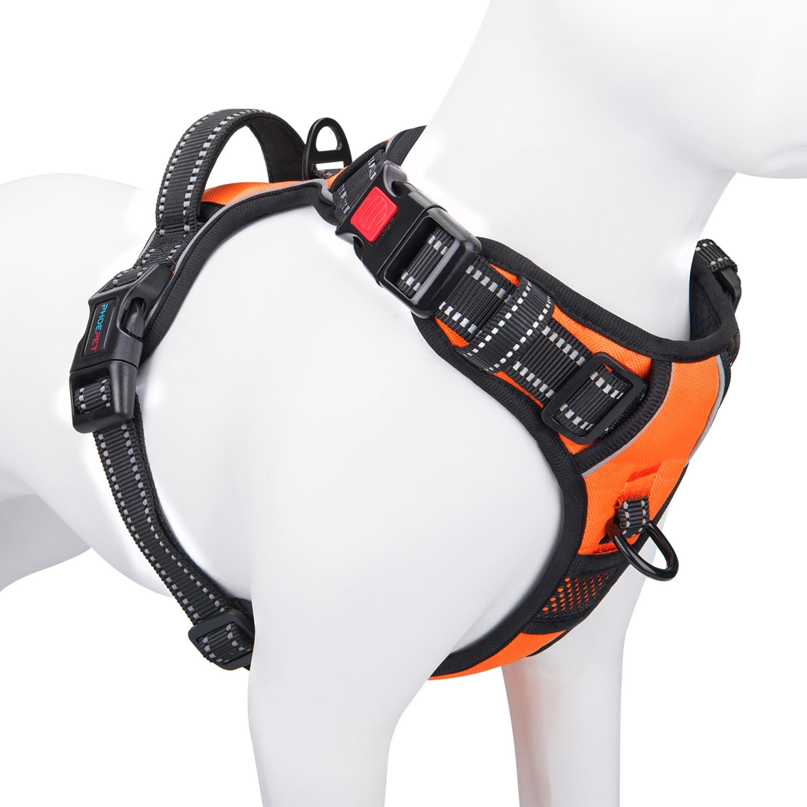 PHOEPET No‑Pull Dog Harness – Medium (Orange)  
