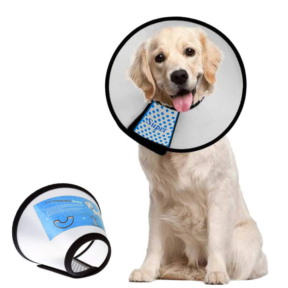 Supet Dog Cone Collar L White – Soft‑Edge PVC Recovery Collar – New