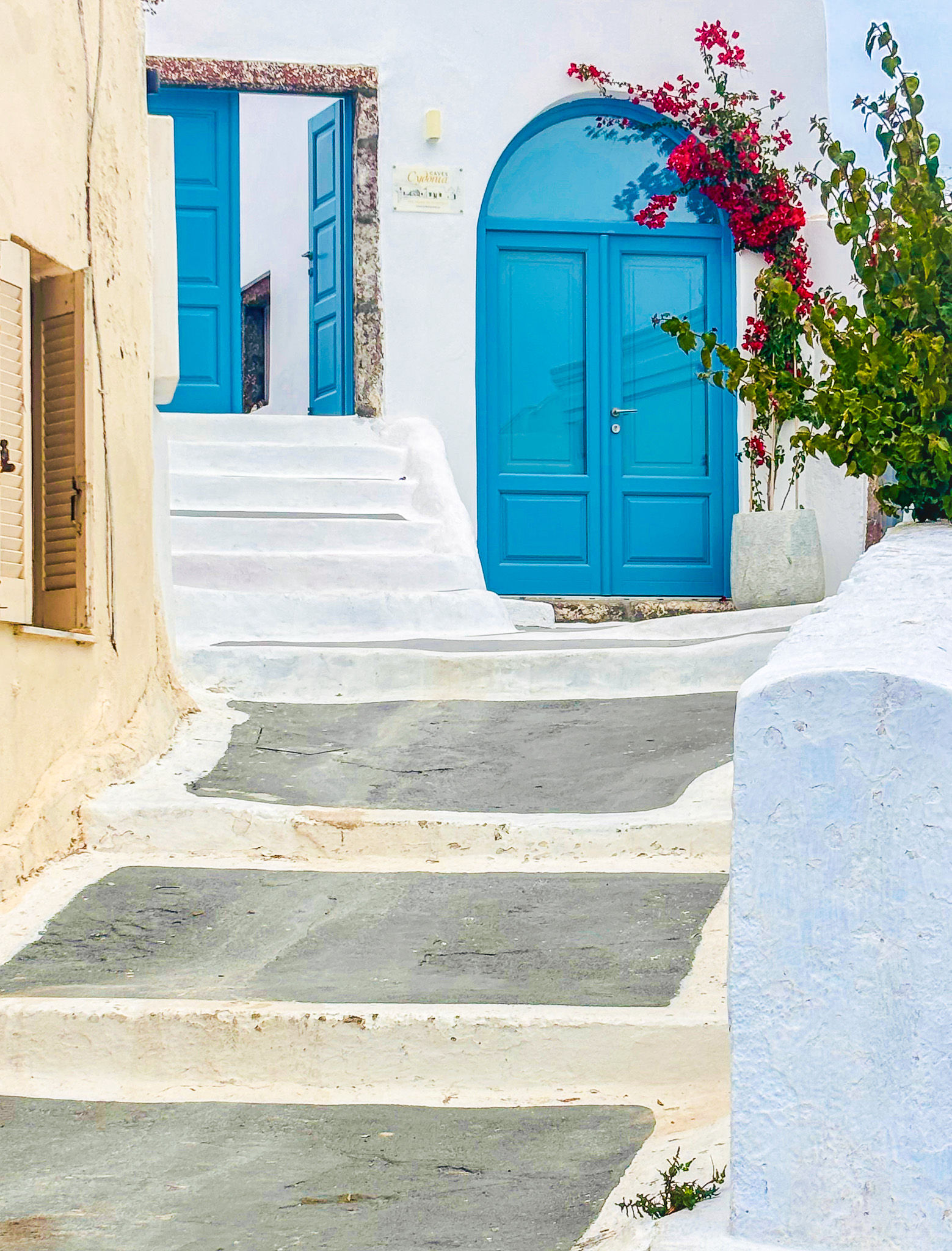 Steps to a Blue Door – Santorini