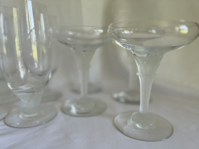 Thumbnail: VINTAGE TIFFIN-FRANCISCAN ART DECO FROSTED STEM SET, SET OF 12