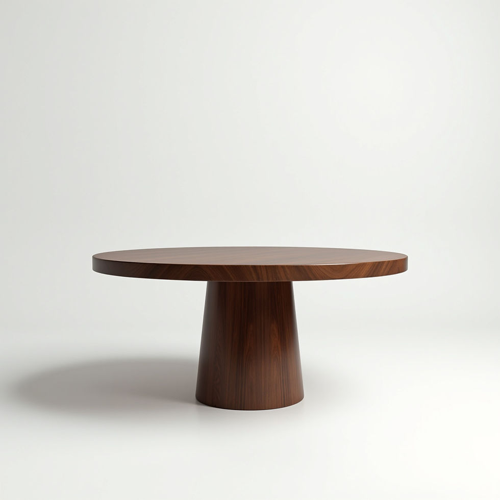 Round Walnut Dining Table
