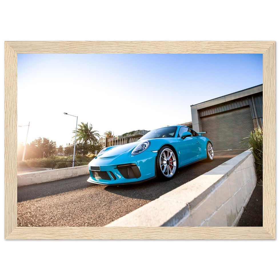 Thumbnail: Blue Porsche GT3 Hero - Wooden Framed Poster