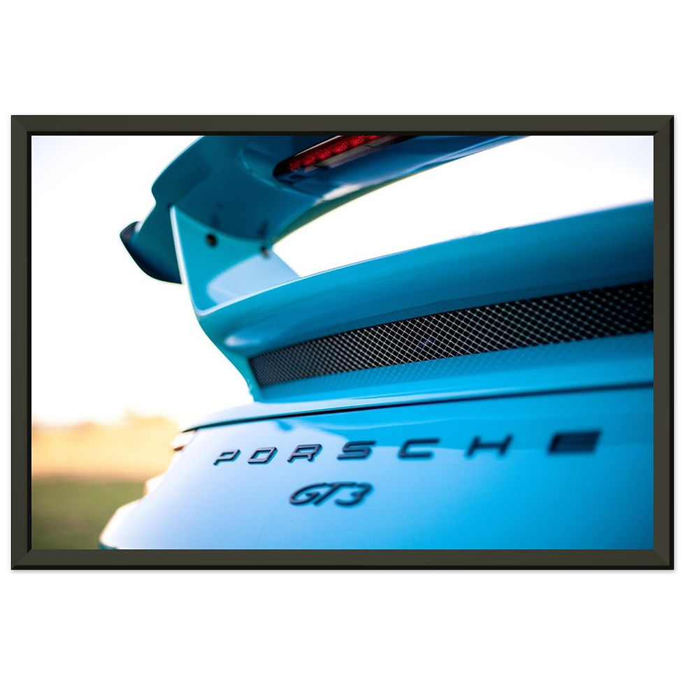 Thumbnail: Blue Porsche GT3 Wing - Metal Framed Poster