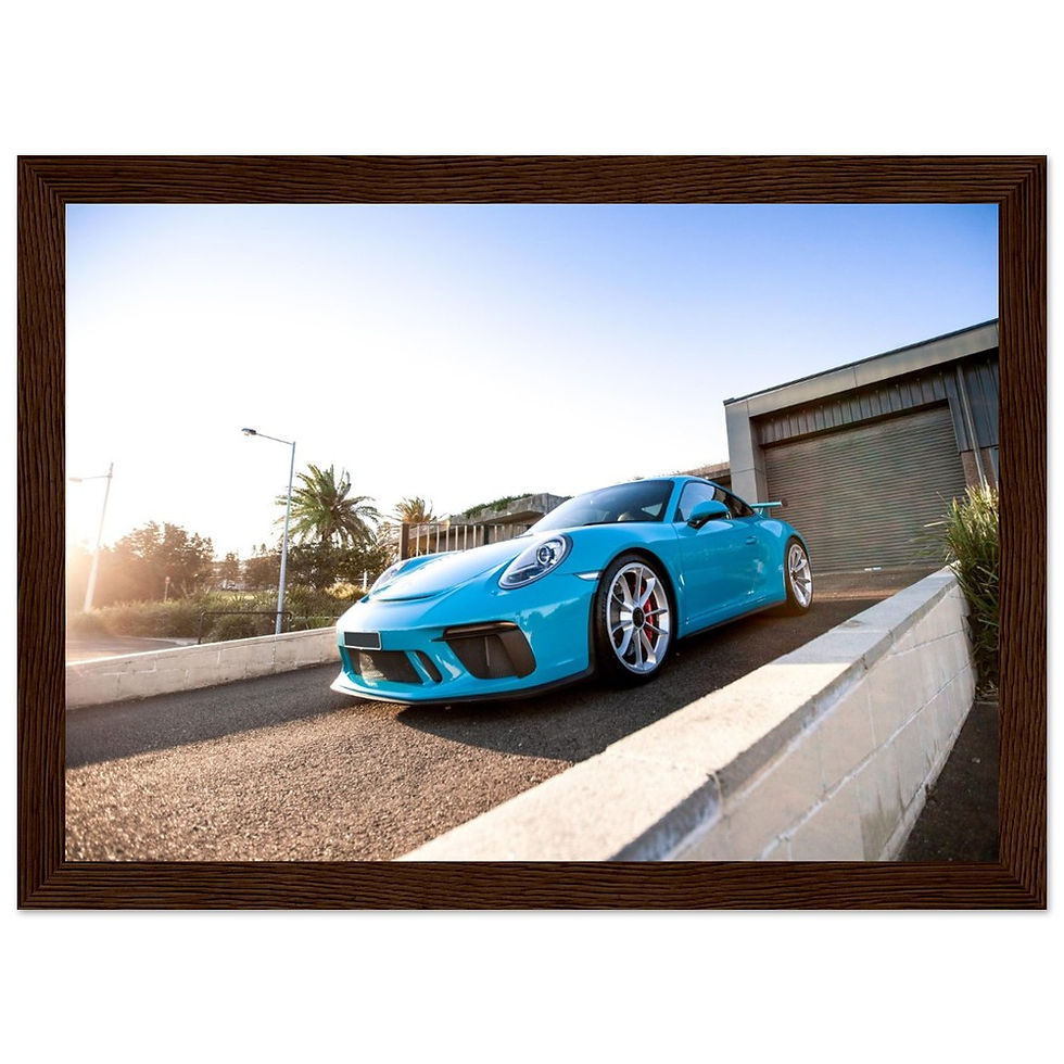 Thumbnail: Blue Porsche GT3 Hero - Wooden Framed Poster