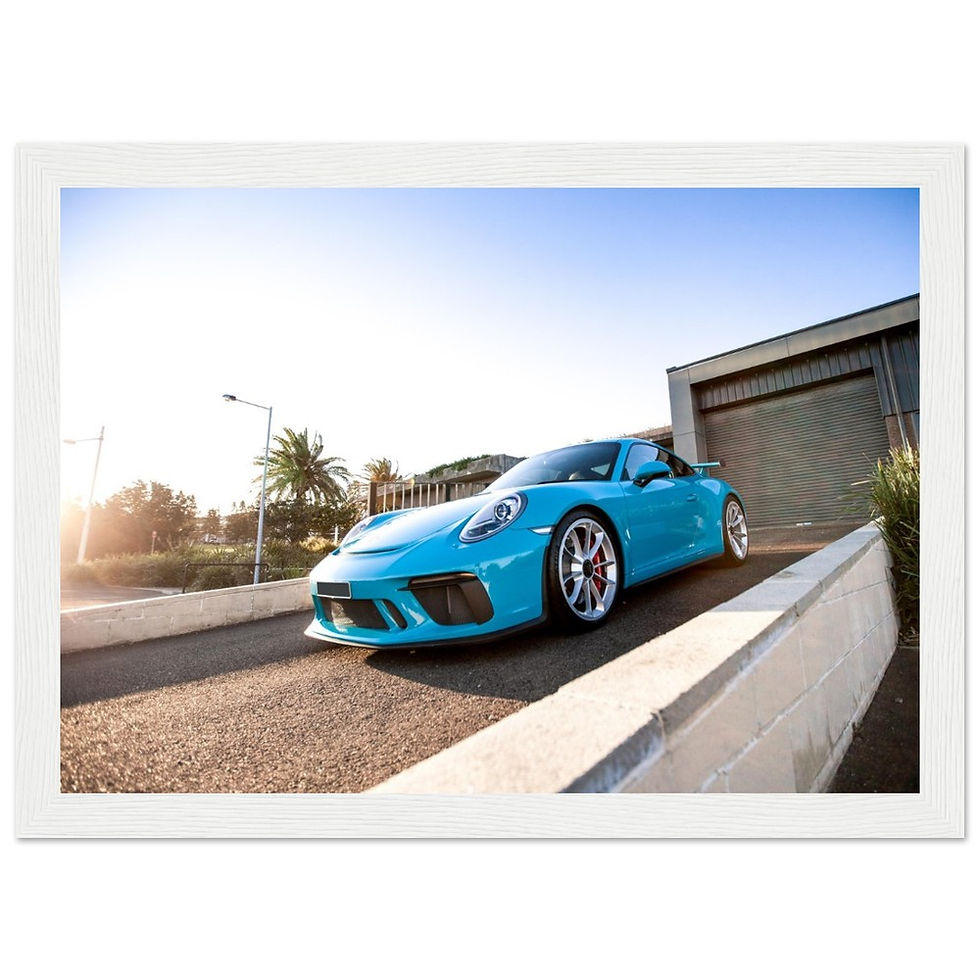 Thumbnail: Blue Porsche GT3 Hero - Wooden Framed Poster