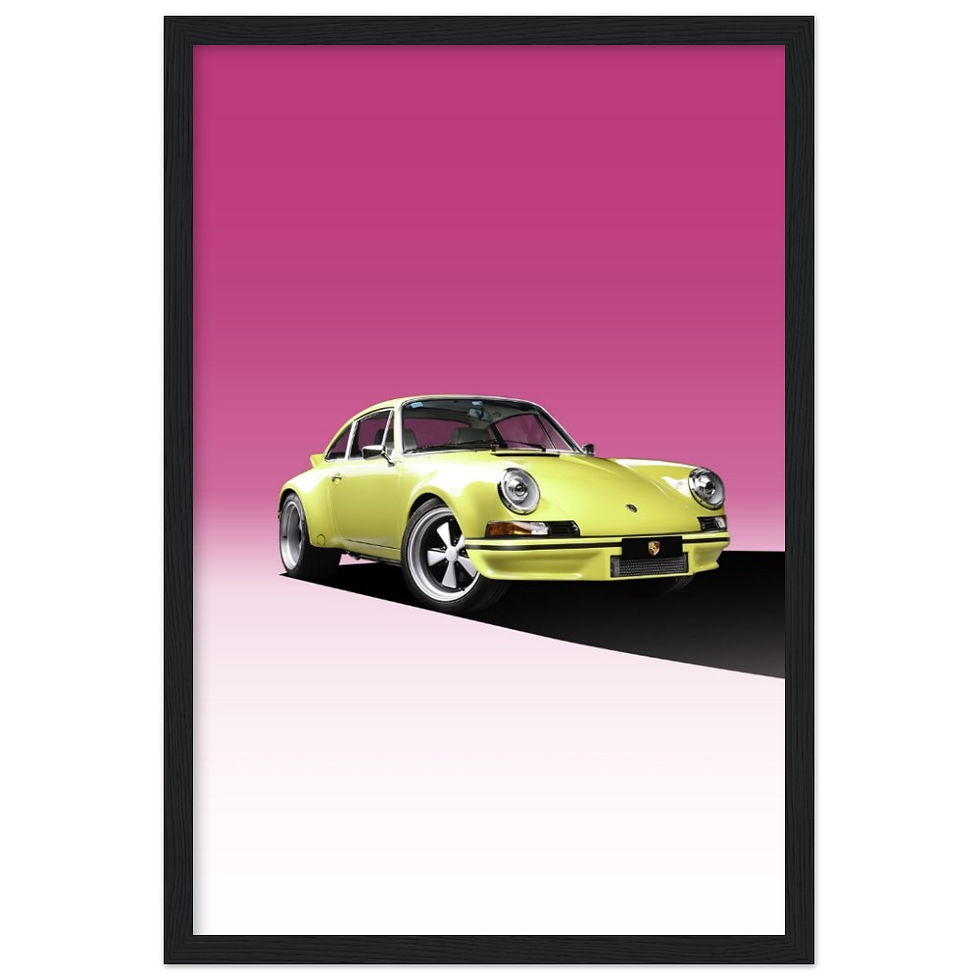 Thumbnail: Porsche 911 RSR Yellow - Wooden Framed