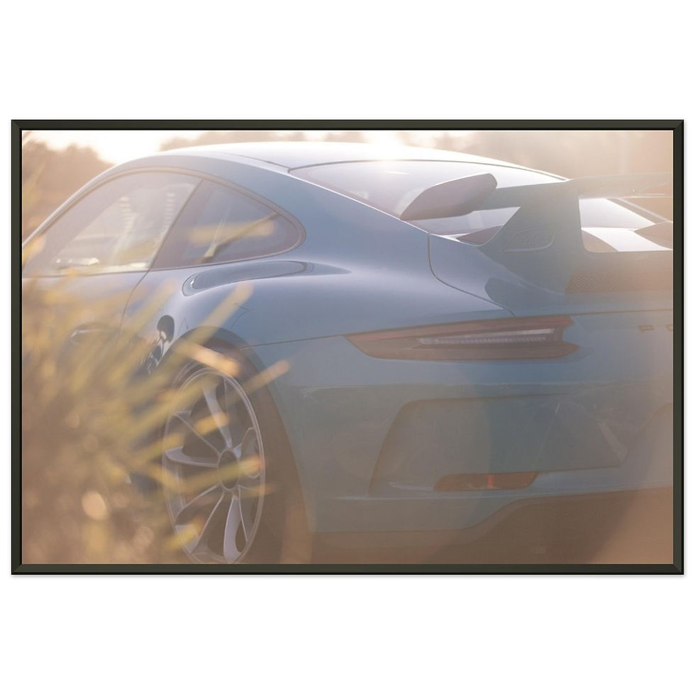 Thumbnail: Blue Porsche GT3 Rear Sunflare - Metal Framed Poster