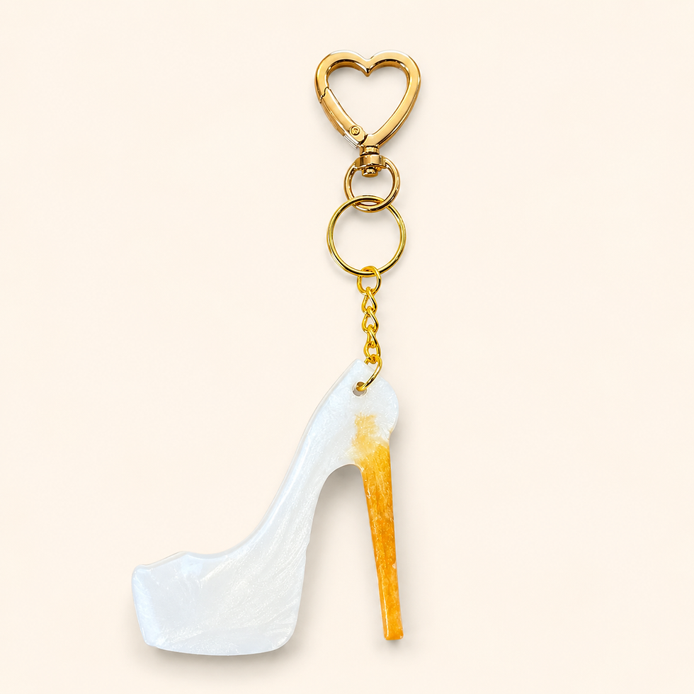Thumbnail: White Pearl runway heel keychain & bag charm