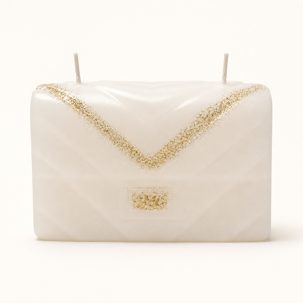 image of a luxury purse candle
