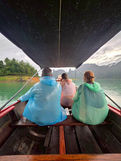 Return journey across Cheow Lan Lake on the final day of the adventure