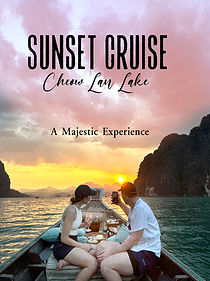 Sunset boat cruise on Cheow Lan Lake in Khao Sok