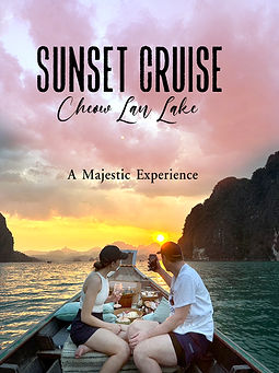Sunset boat cruise on Cheow Lan Lake in Khao Sok
