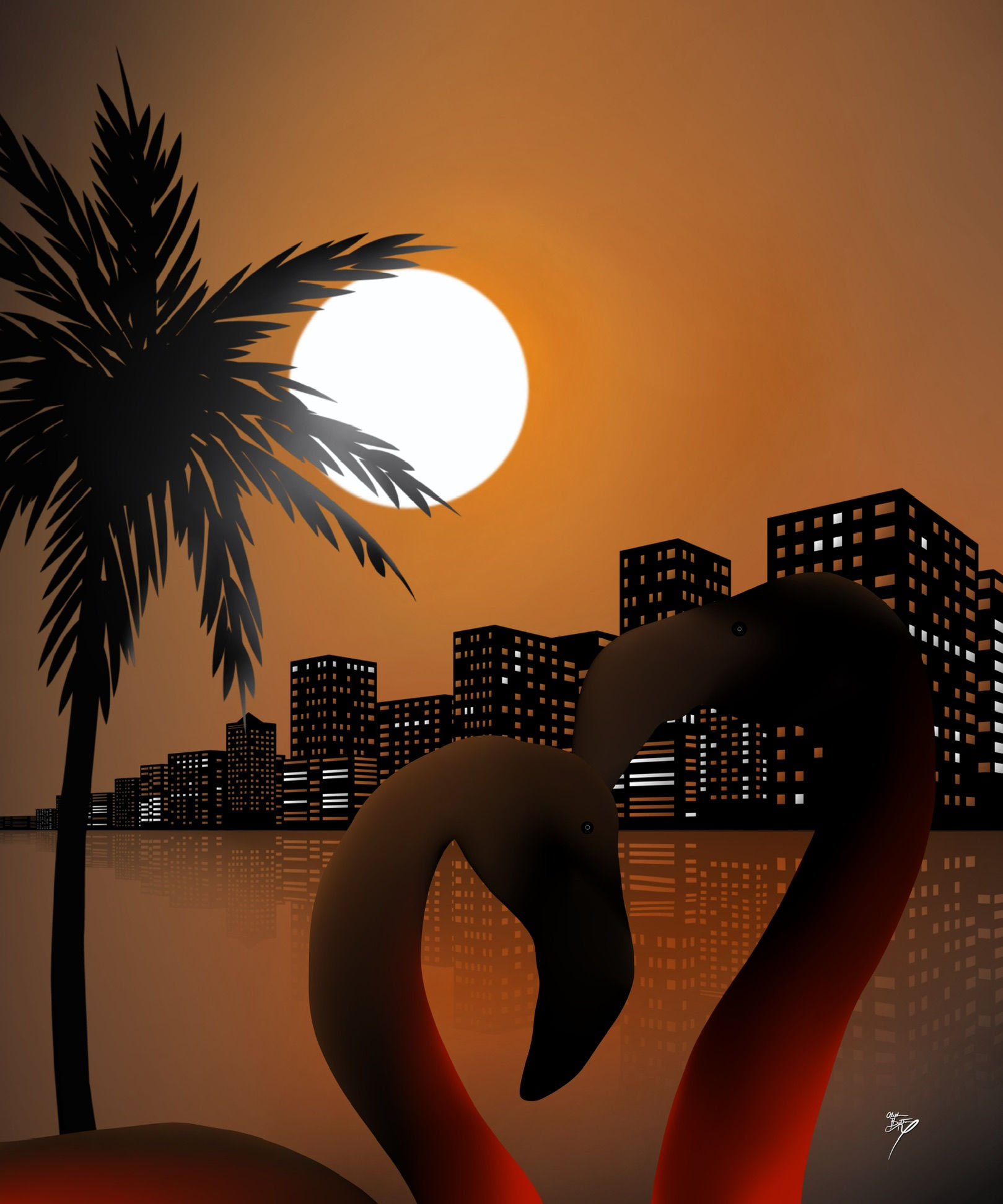 Flamingo's in the Night