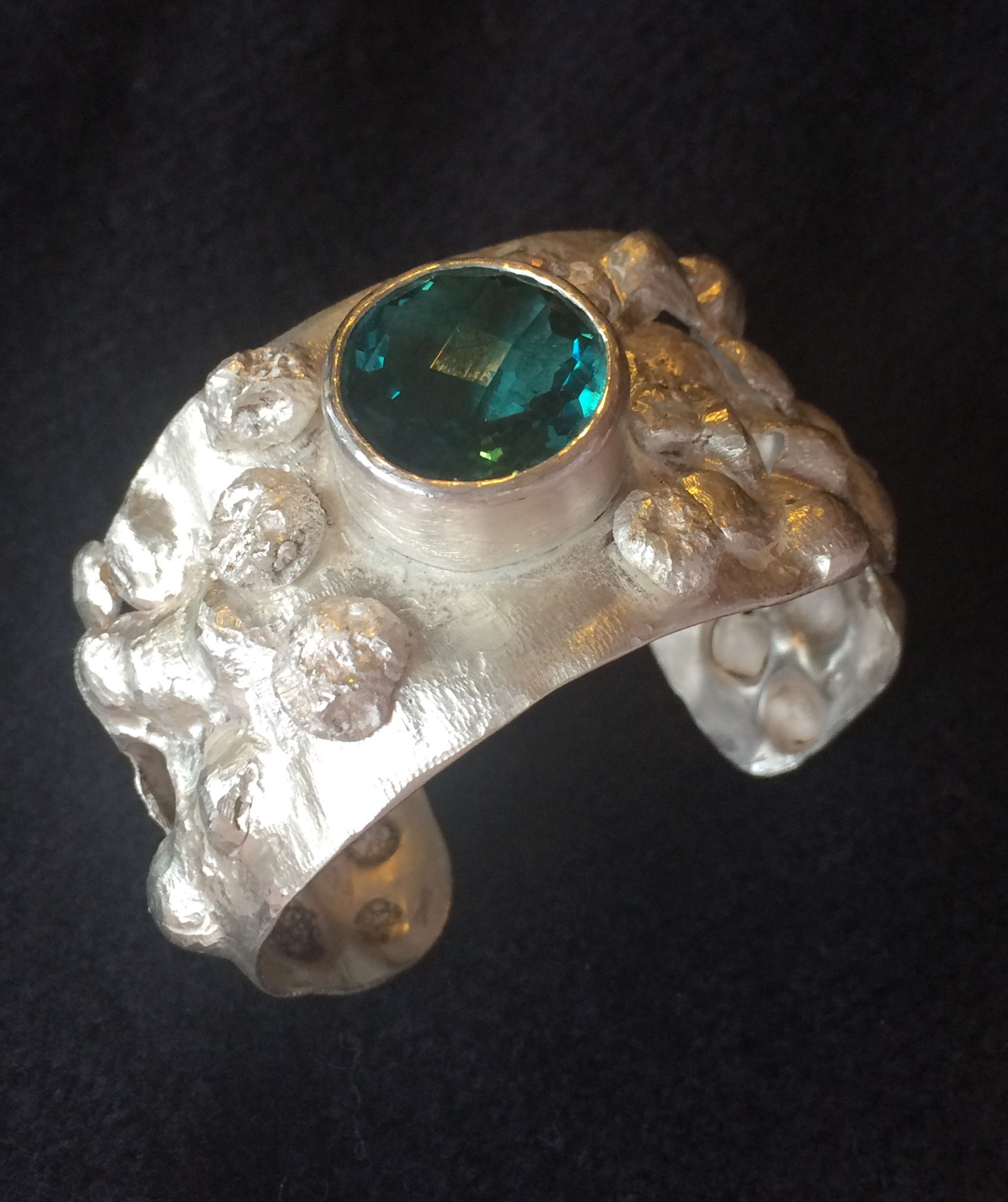 Aquamarine in Silver Cuff