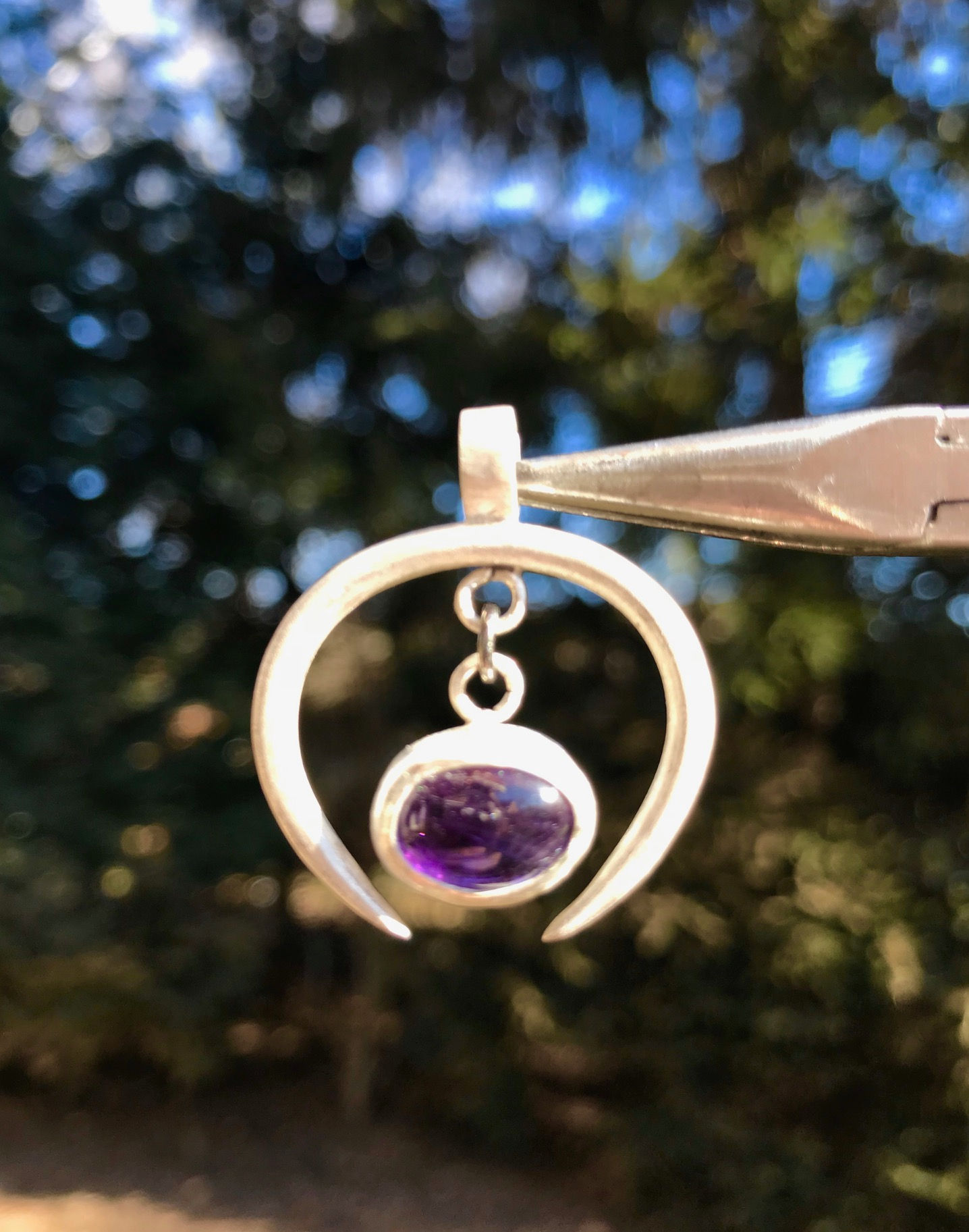 Amethyst with Silver Arc