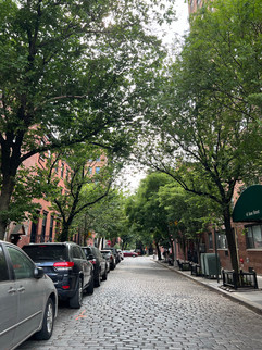 New York City - les rues pavées sous les arbres