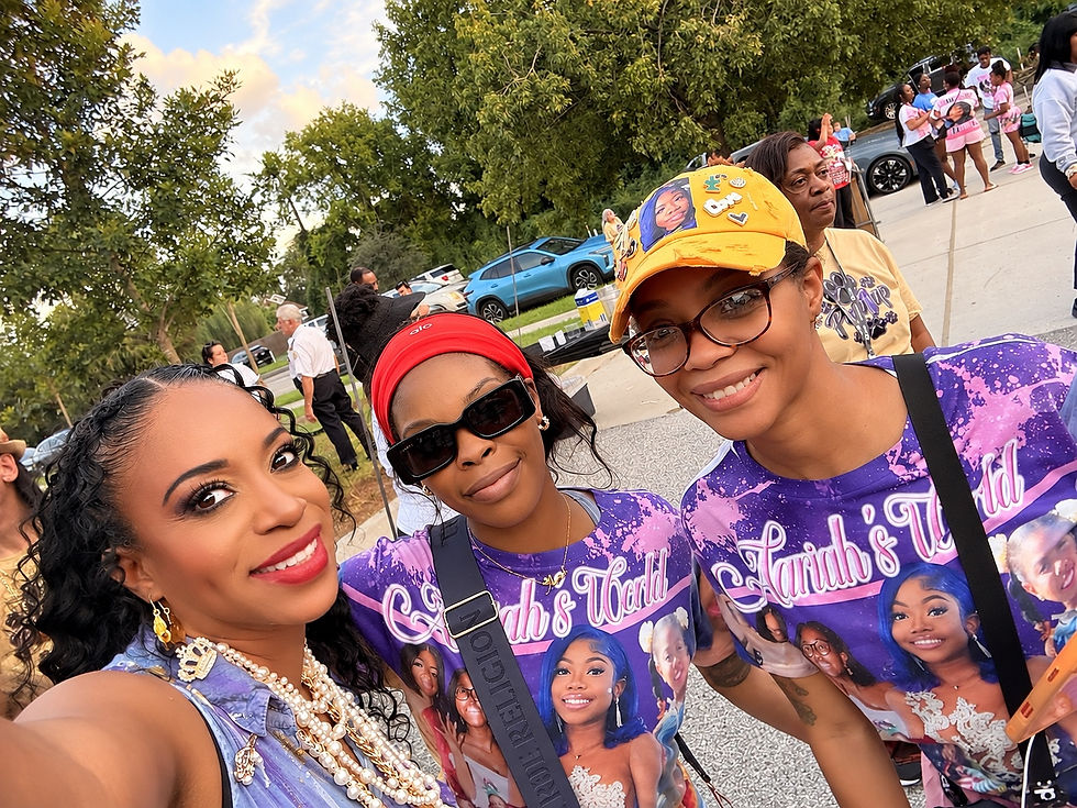 CASMÈ with family members wearing remembrance shirts