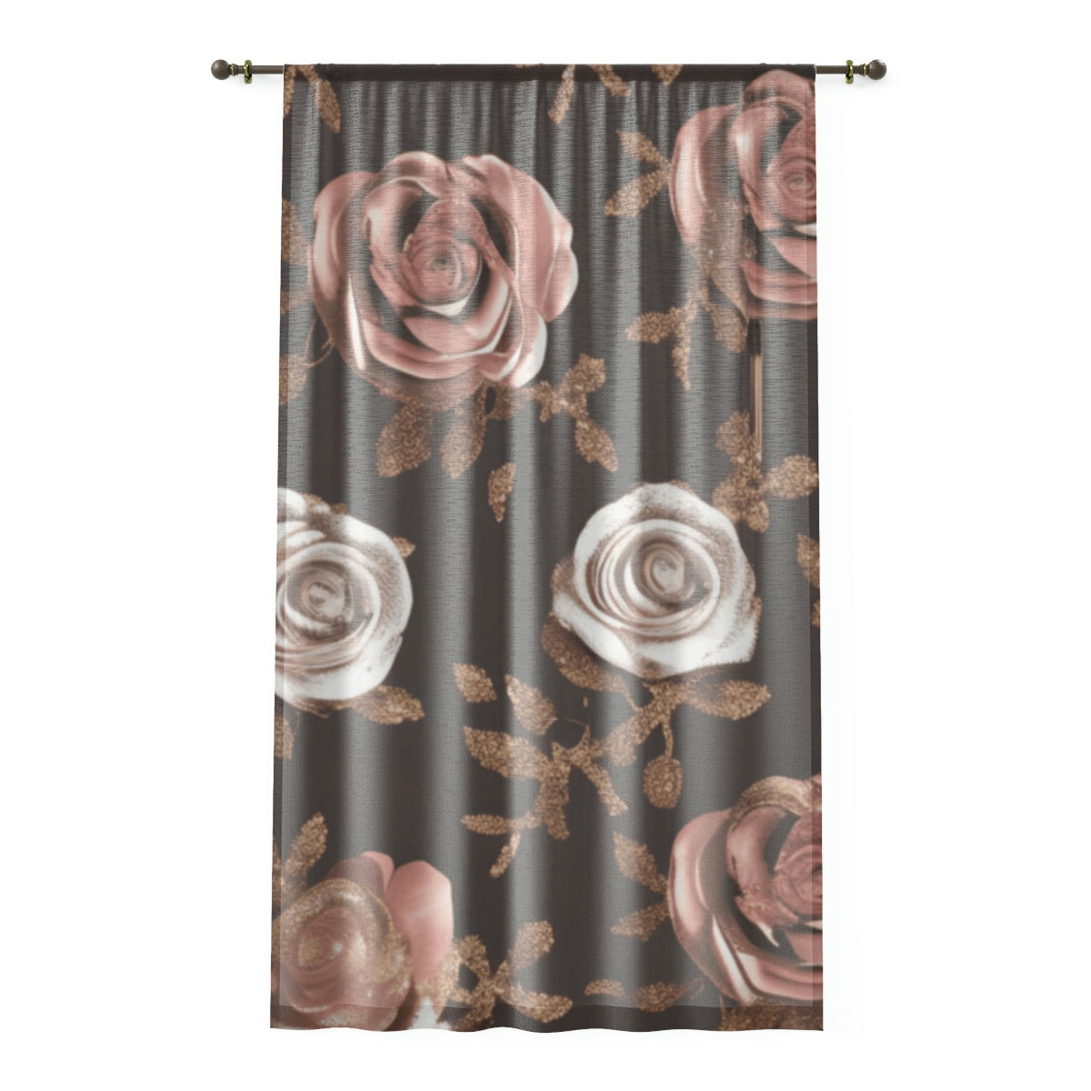 Sheer Floral Window Curtain