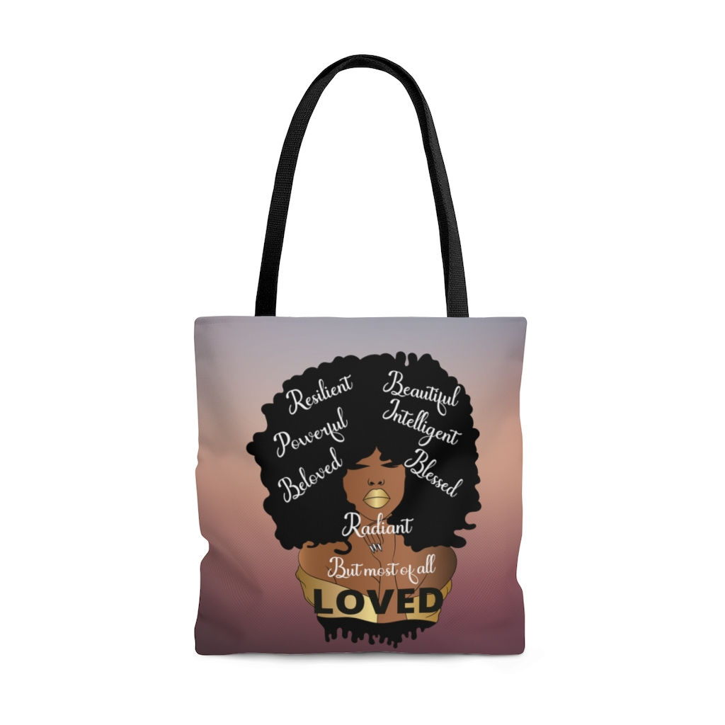 Loved AOP Tote Bag